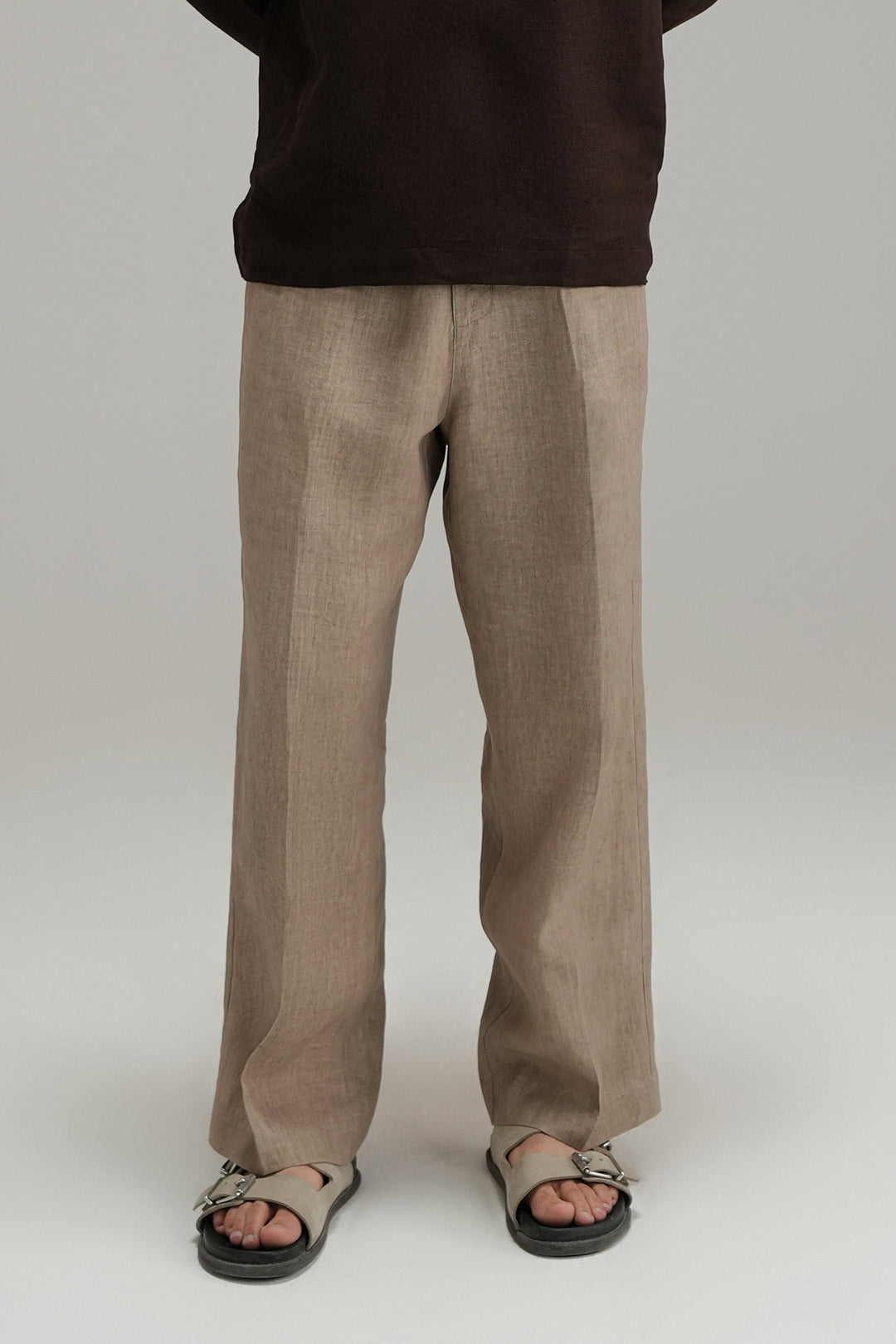 Tailored Linen Pants - Oat