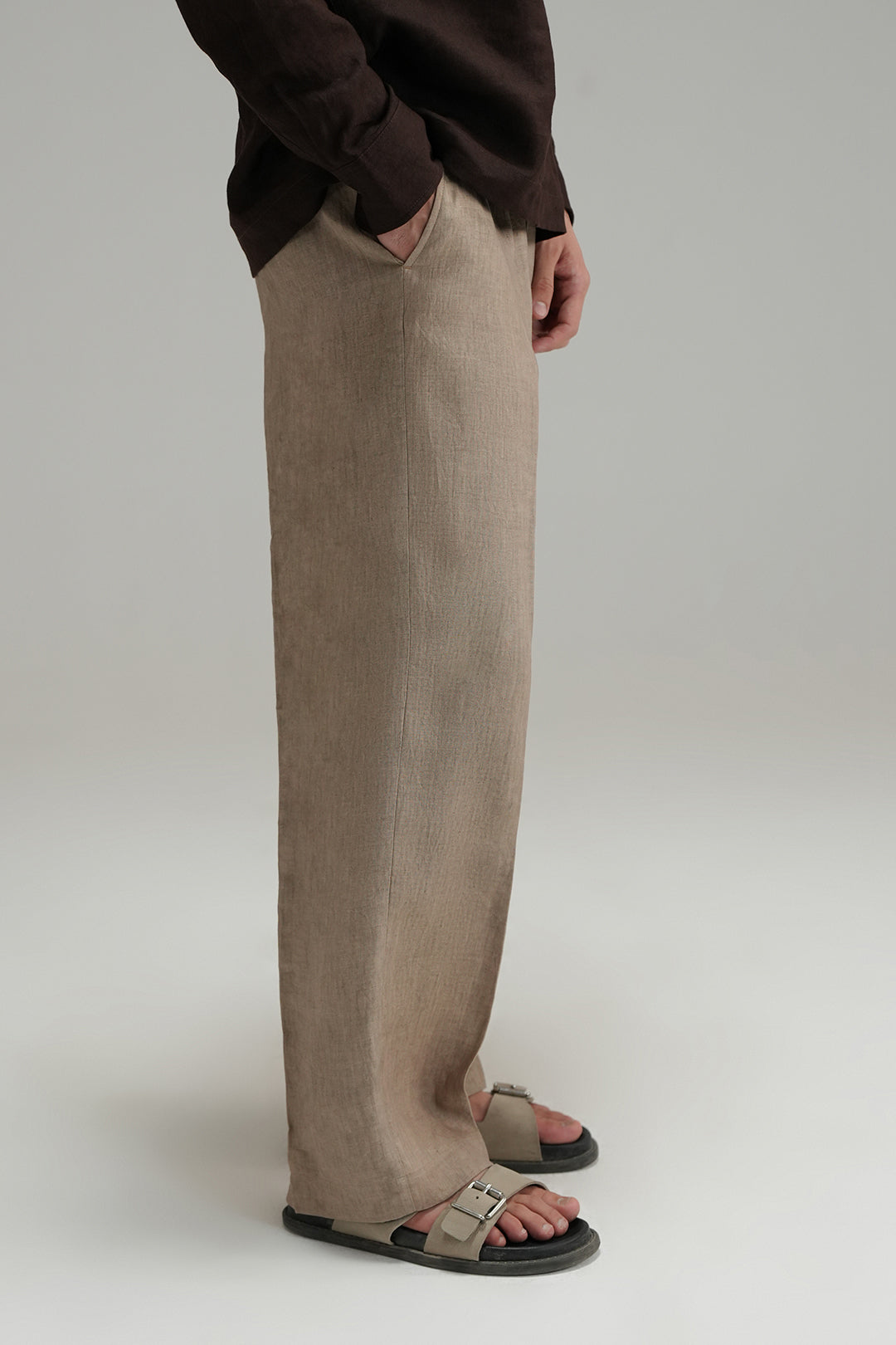 Tailored Linen Pants - Oat