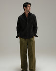 Tailored Linen Pants - Olive
