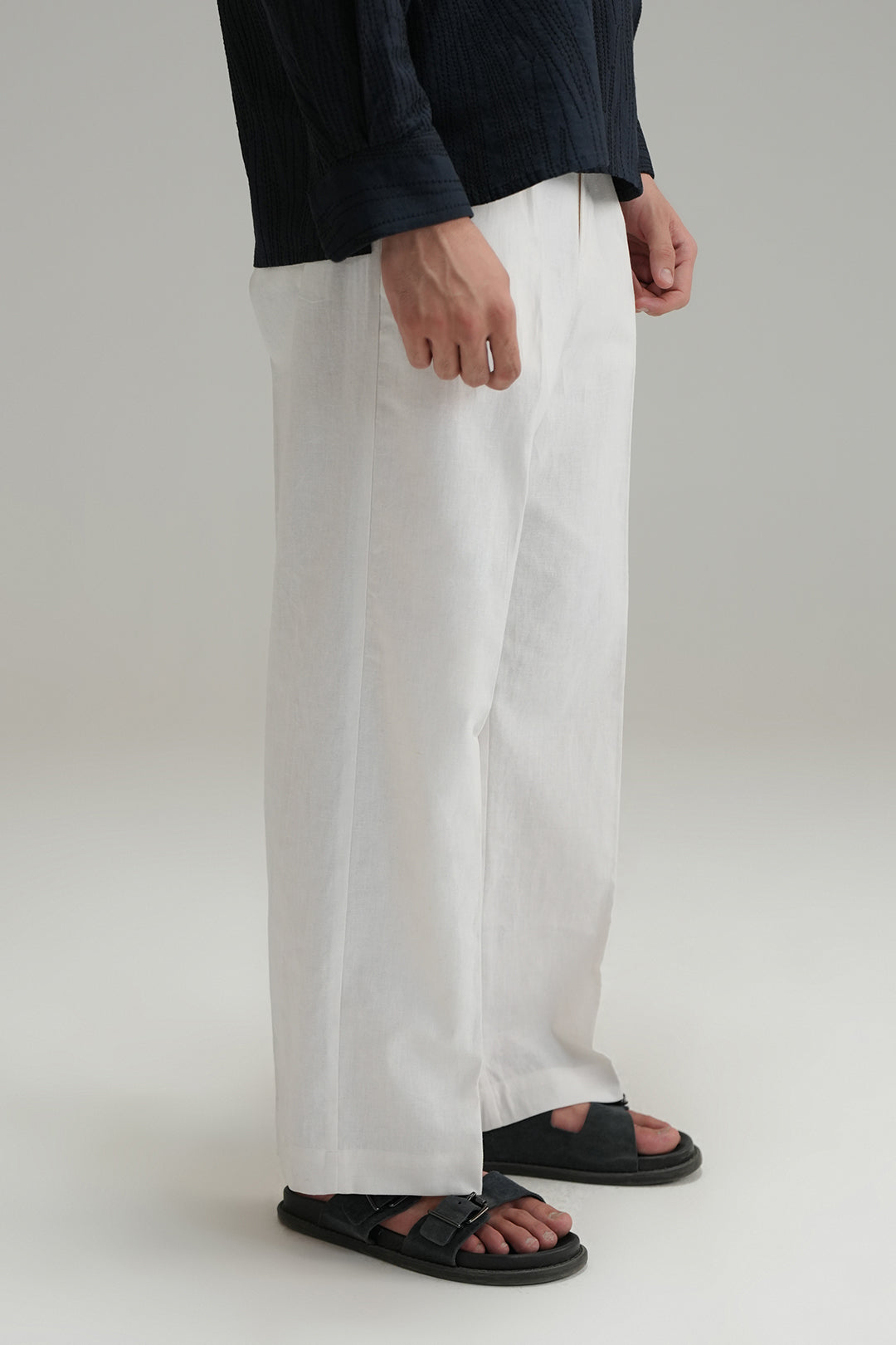 Tailored Linen Pants - Ivory