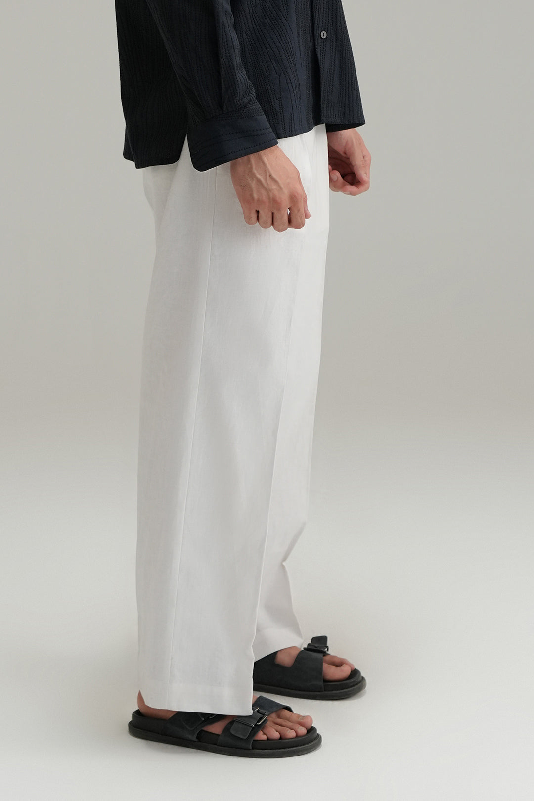 Tailored Linen Pants - Ivory