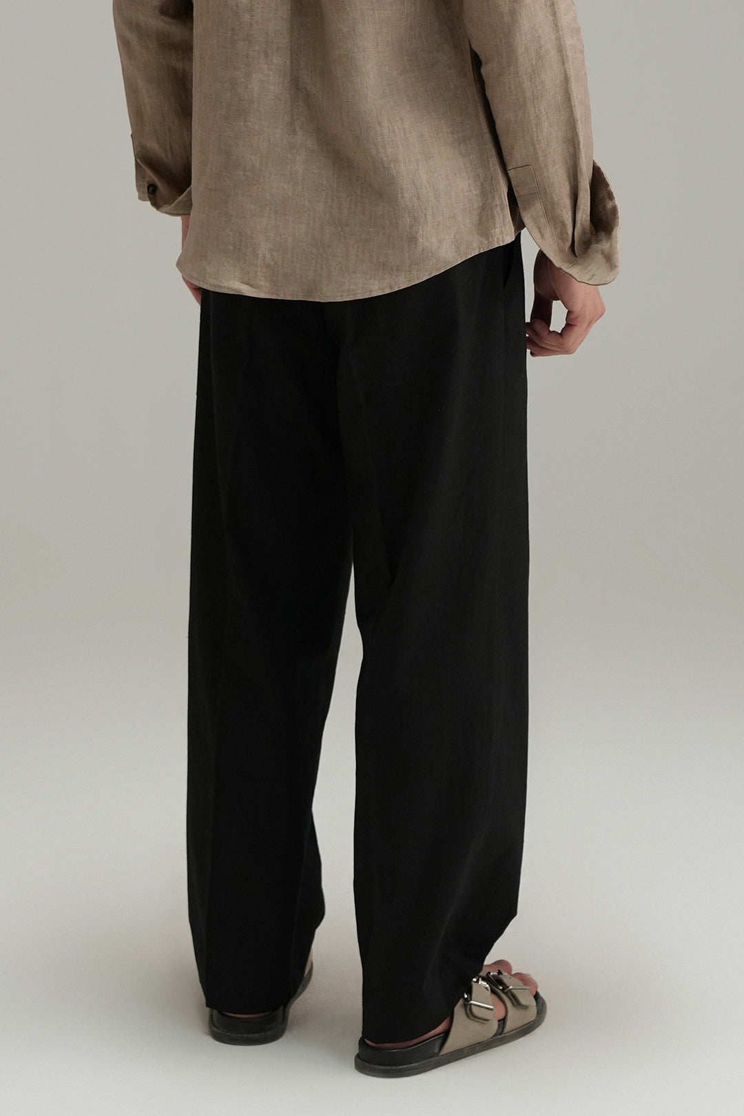 Tailored Linen Pants - Black