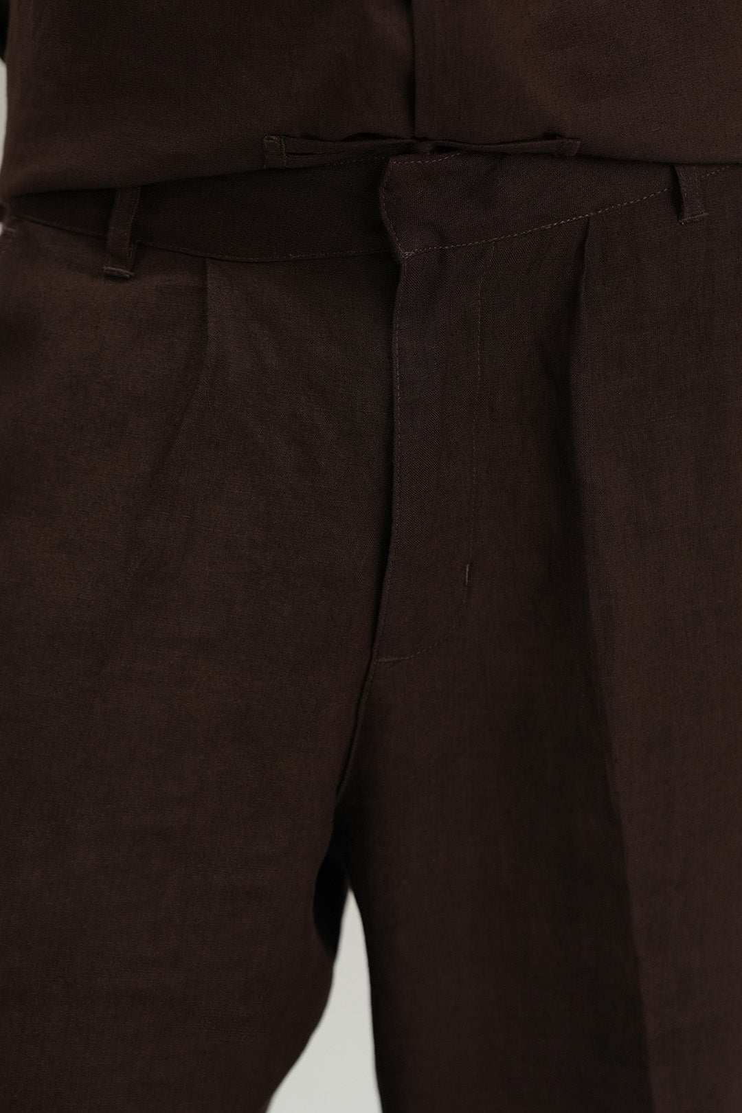 Tailored Linen Pants - Mocha