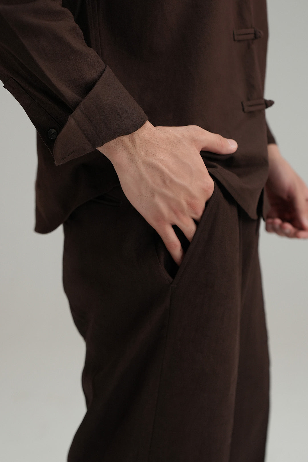Tailored Linen Pants - Mocha