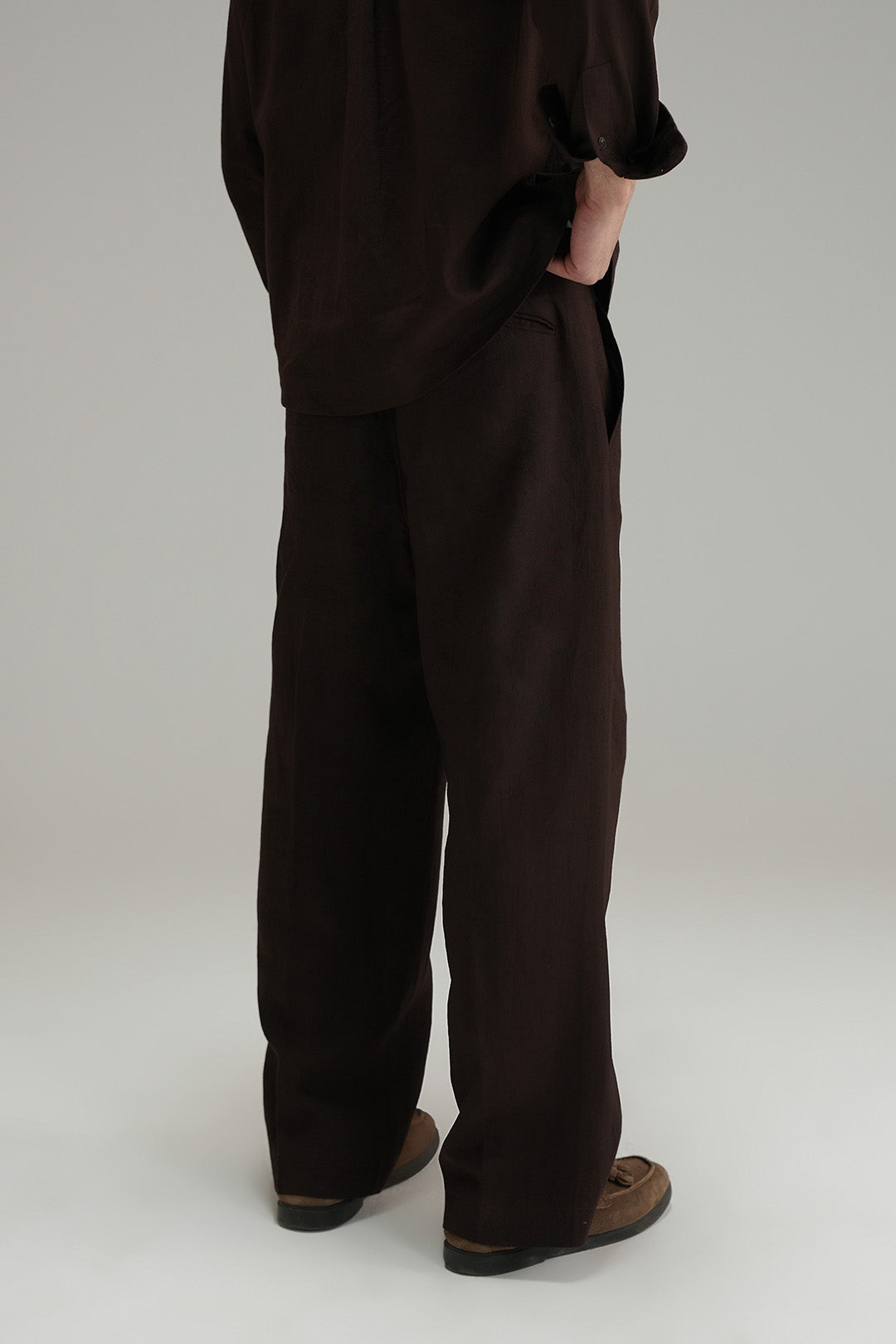Tailored Linen Pants - Mocha