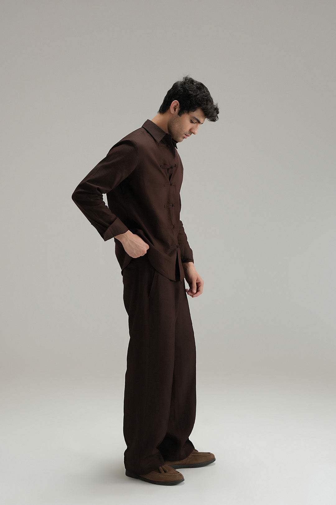 Tailored Linen Pants - Mocha