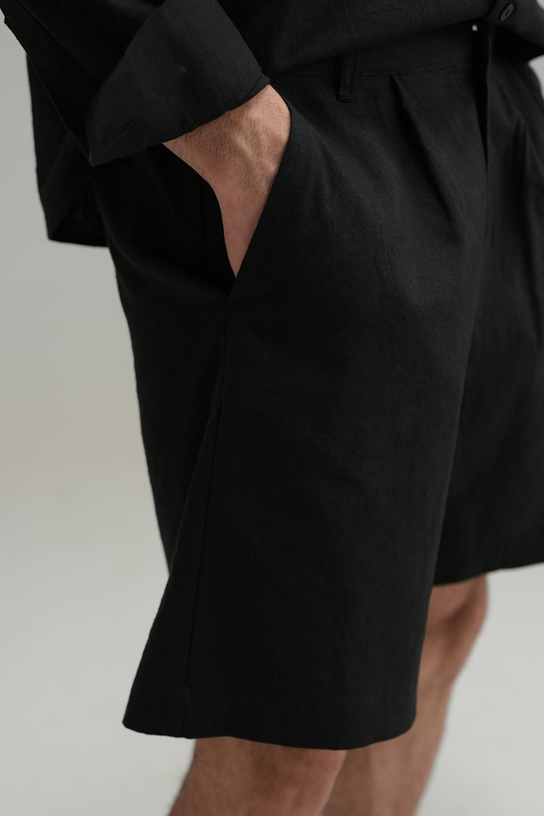 Linen Shorts - Black