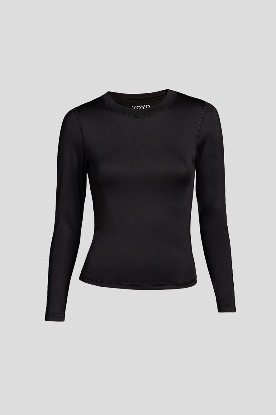 Black snug fit tee L/S