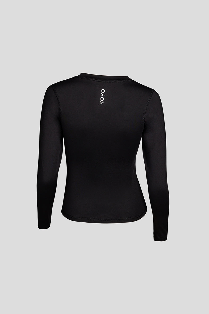 Black snug fit tee L/S