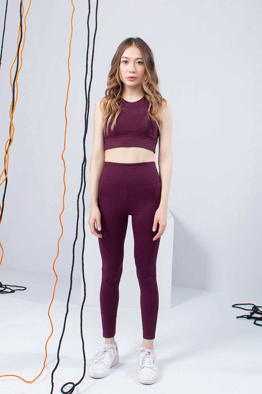 Maroon Body Sculpt Tights