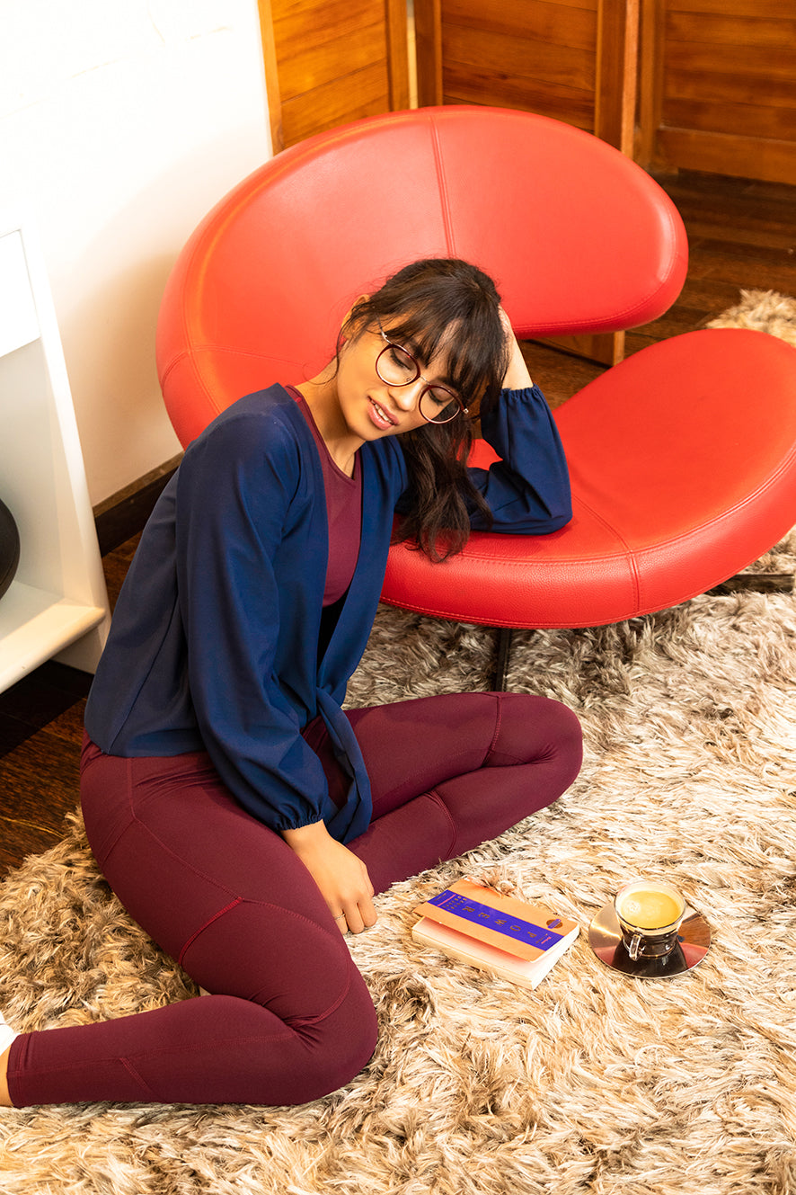 Tie-up  Navy Yoga Top