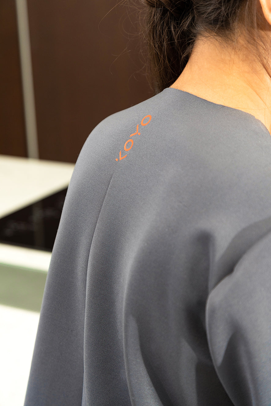 Laser Cut Grey Structured Top
