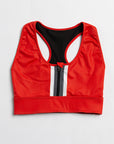 Sporty Zipper Coral Medium Support Bra