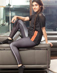 Black Mesh Raglan Tee