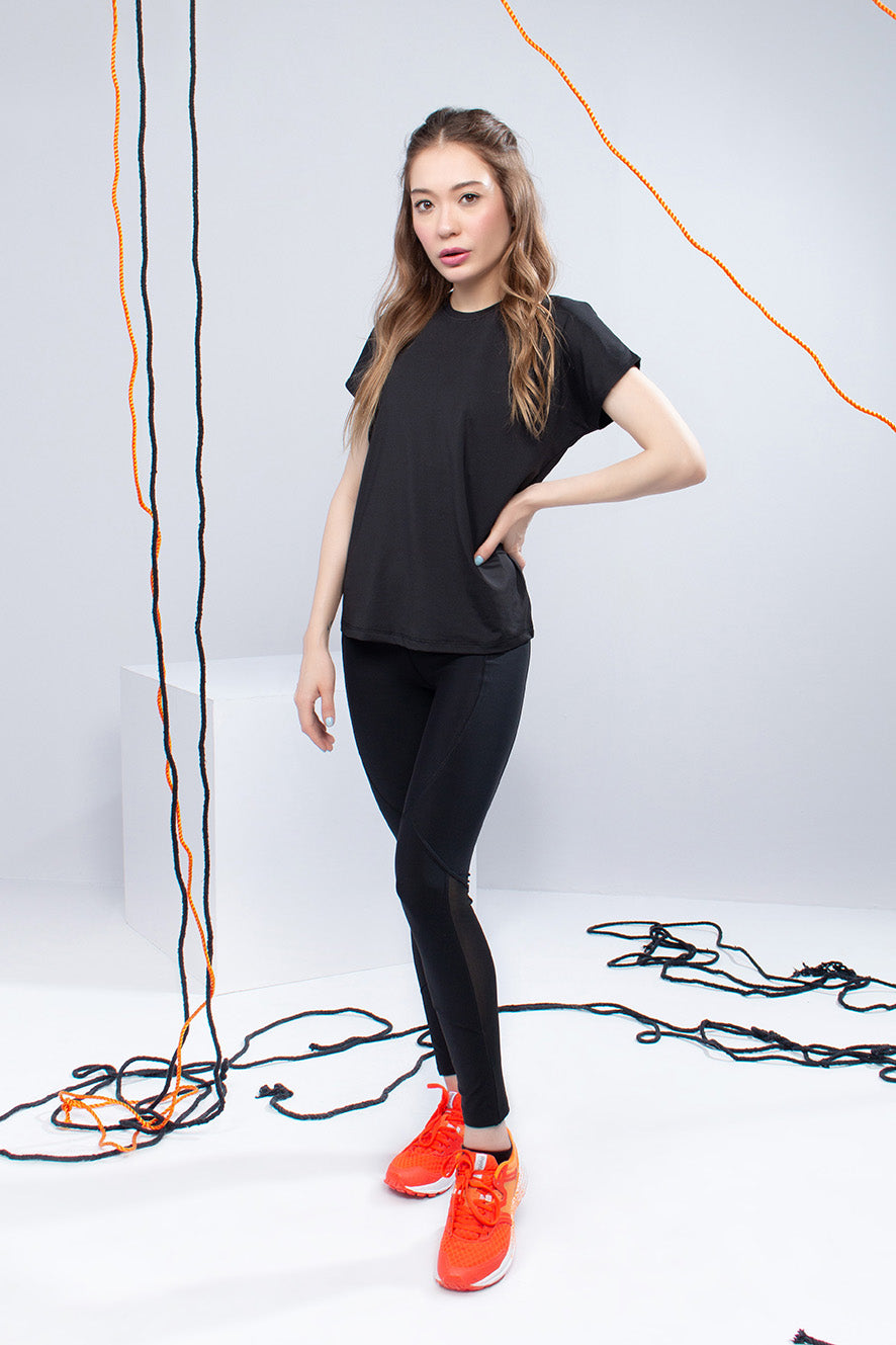 Drop shoulder Tee Black