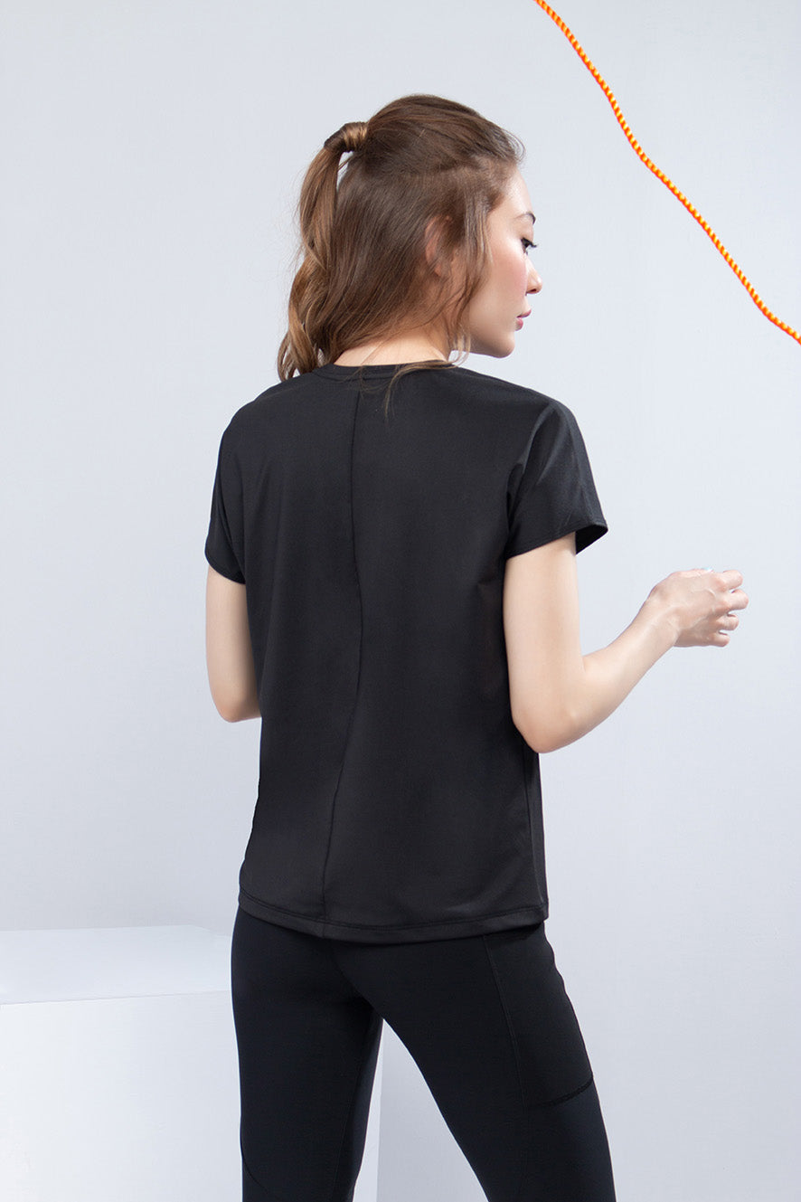 Drop shoulder Tee Black