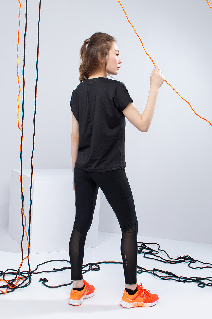 Drop shoulder Tee Black