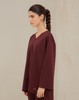 Drop Shoulder Tunic - Rosewood