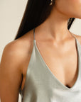 Silver V-Neck Top