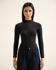 Mock Neck Bodysuit - Black