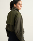 Mock Neck Jacket - Olive