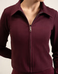 Zip-Up Jacket - Burgundy