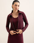 Zip-Up Jacket - Burgundy