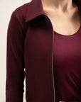 Zip-Up Jacket - Burgundy