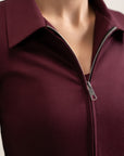 Zip-Up Jacket - Burgundy