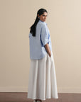 Origami Poplin Top - Powder Blue