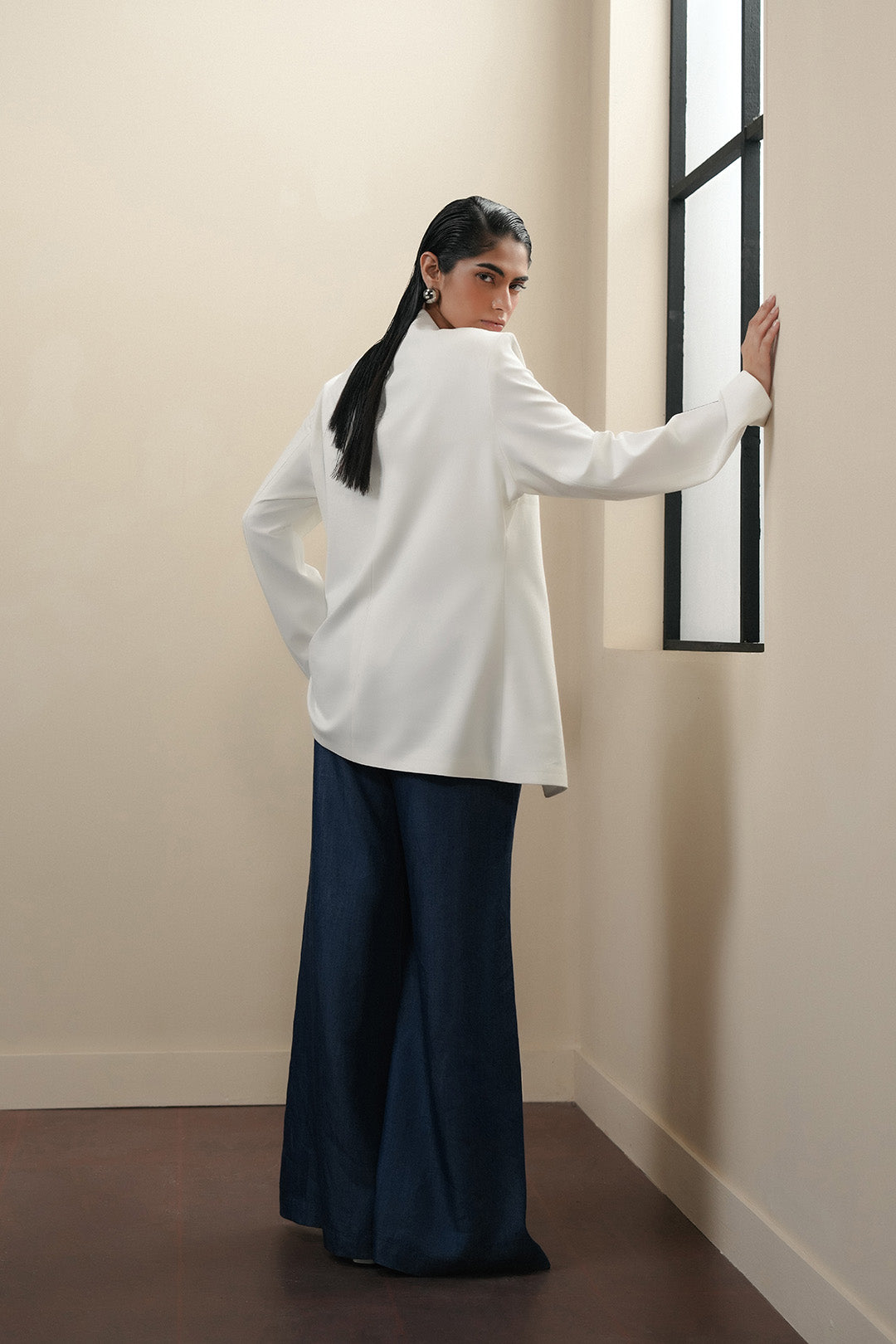 Asymmetric Wrap Jacket - Ivory
