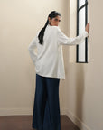 Asymmetric Wrap Jacket - Ivory