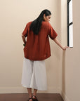 Silk Button Down - Rust