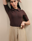 Quarter Zip Body Suit - Mocha