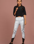 High Low Mesh Insert Crop Top