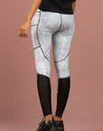 Textured print tech tights