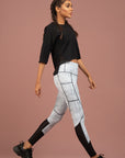 Textured print tech tights
