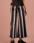 Cropped Flared Striped Pants