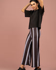 Cropped Flared Striped Pants