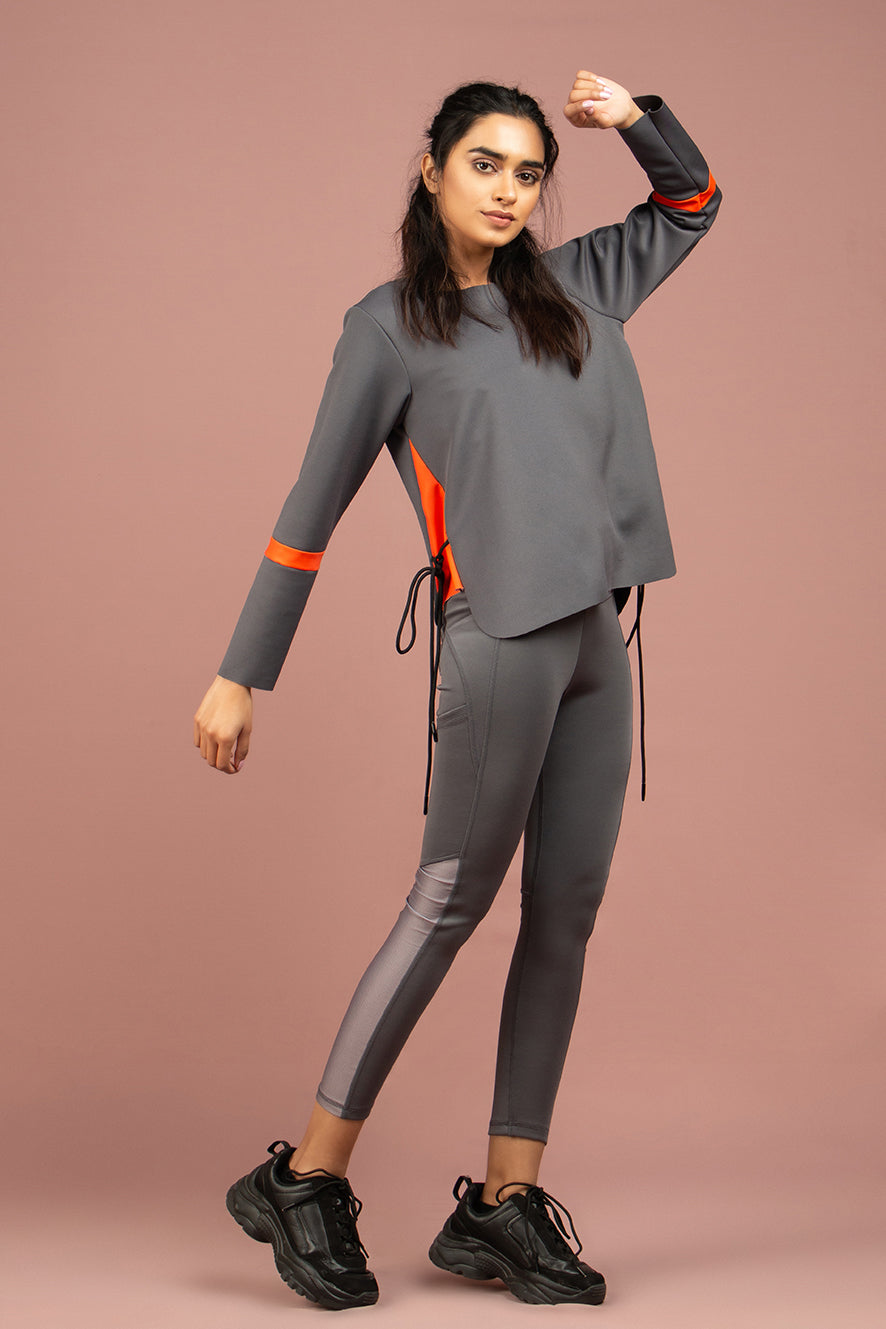 Grey Scuba Color Pop Top