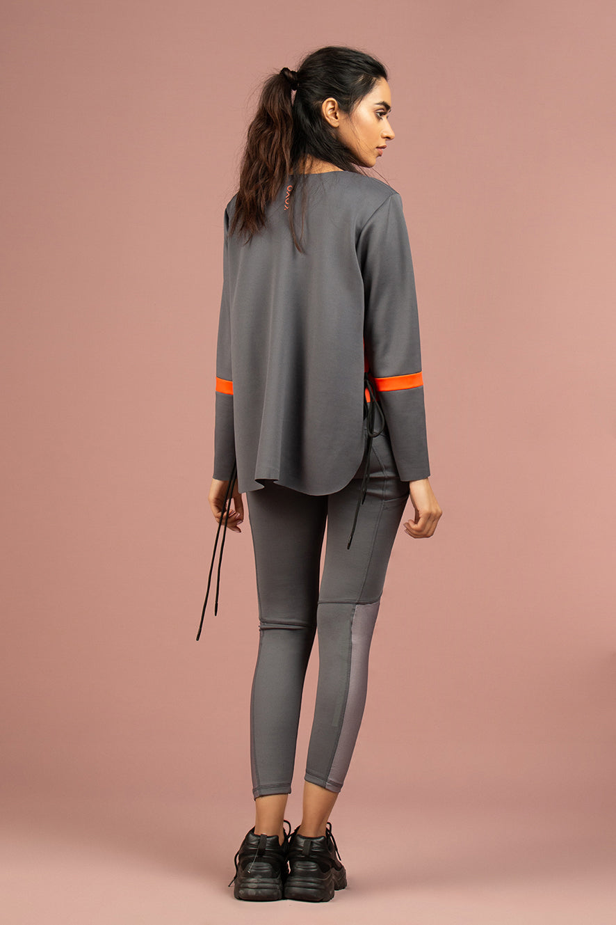 Grey Scuba Color Pop Top