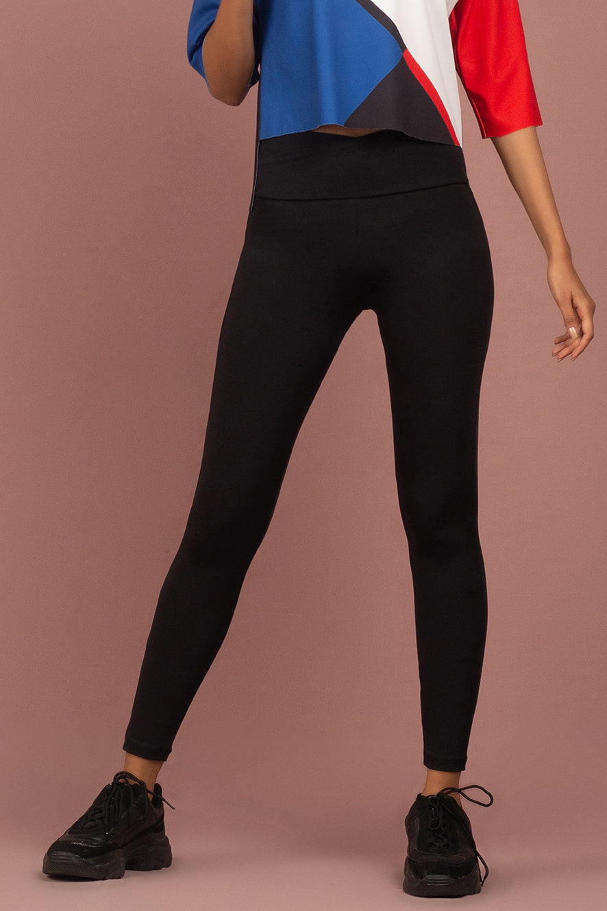 Cross Waist Band Contour Tights