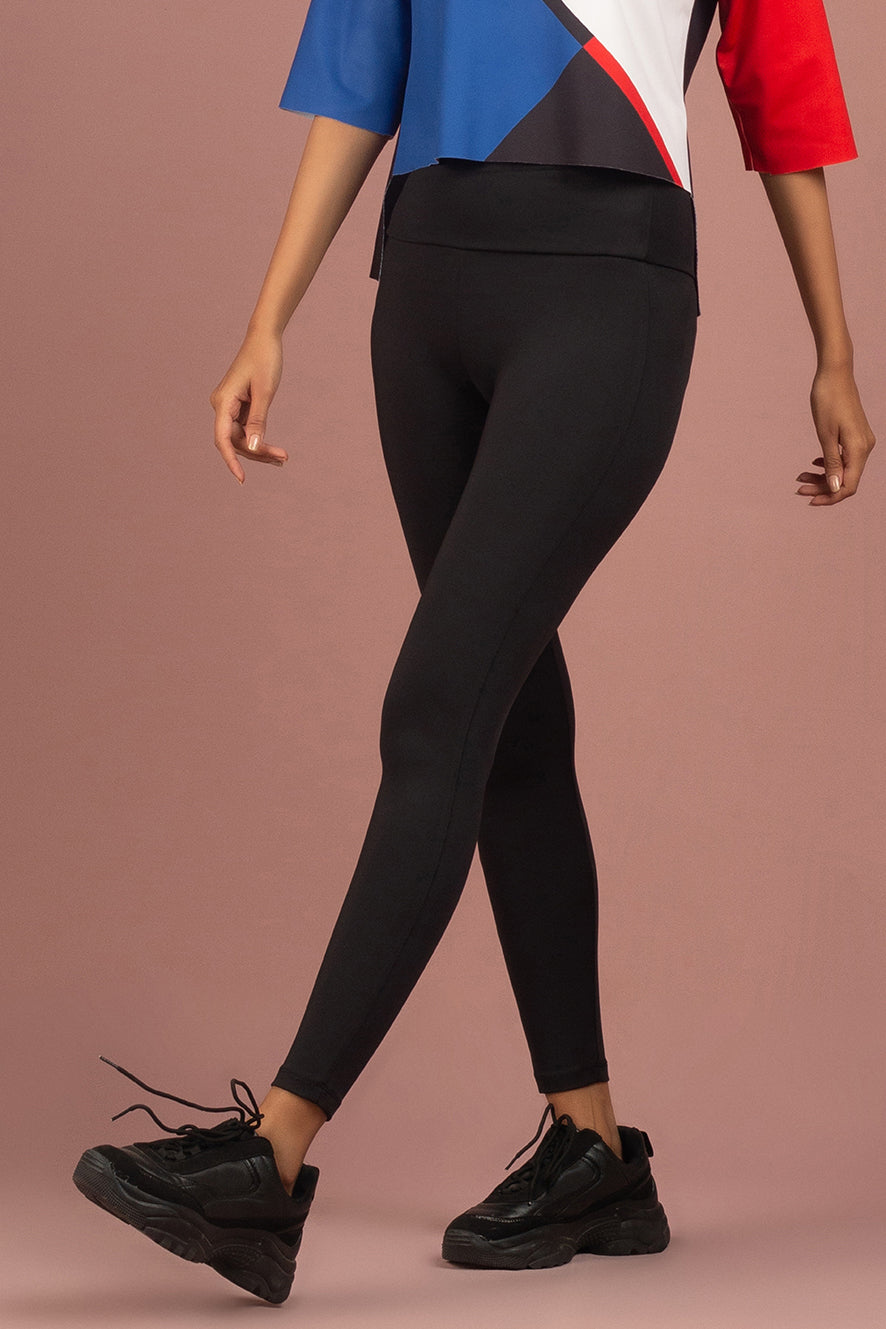 Cross Waist Band Contour Tights
