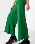 Rib Flared Pants Green