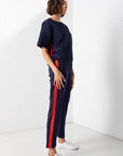 Navy Striped Tracks