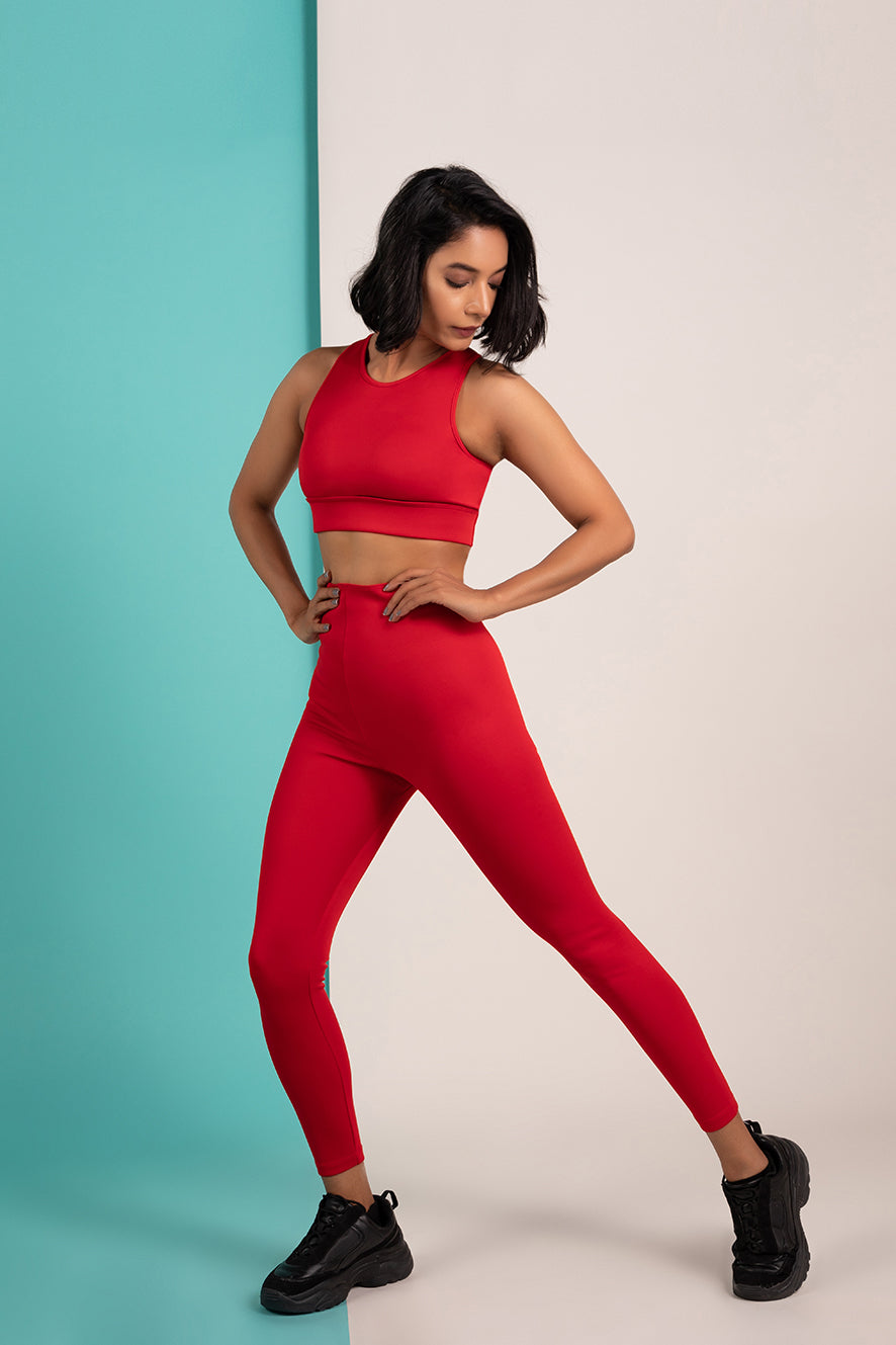 RED HIGH SUPPORT BRA