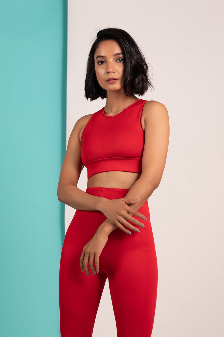 RED HIGH SUPPORT BRA