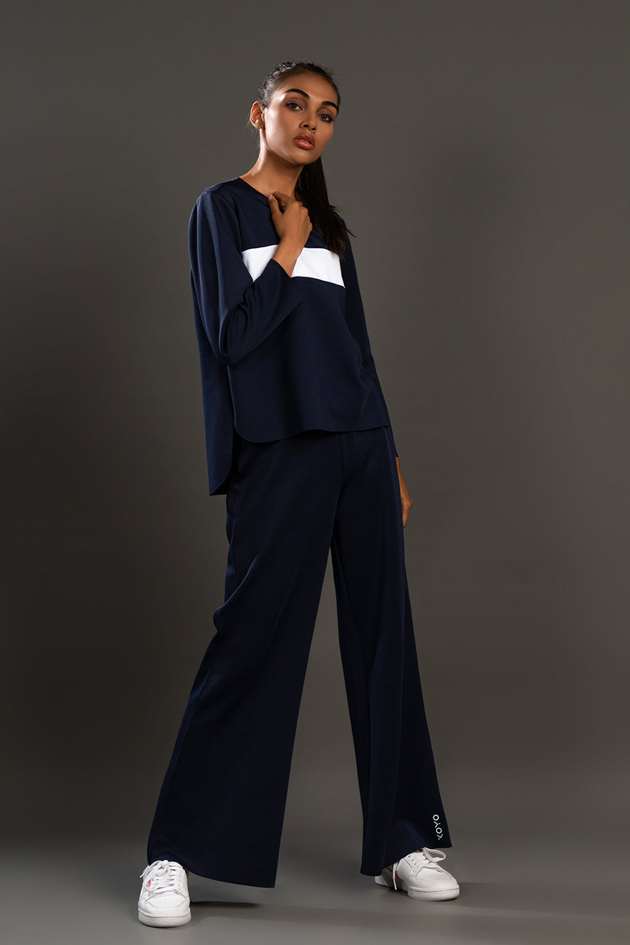 Every Wear Blue Lasercut Top