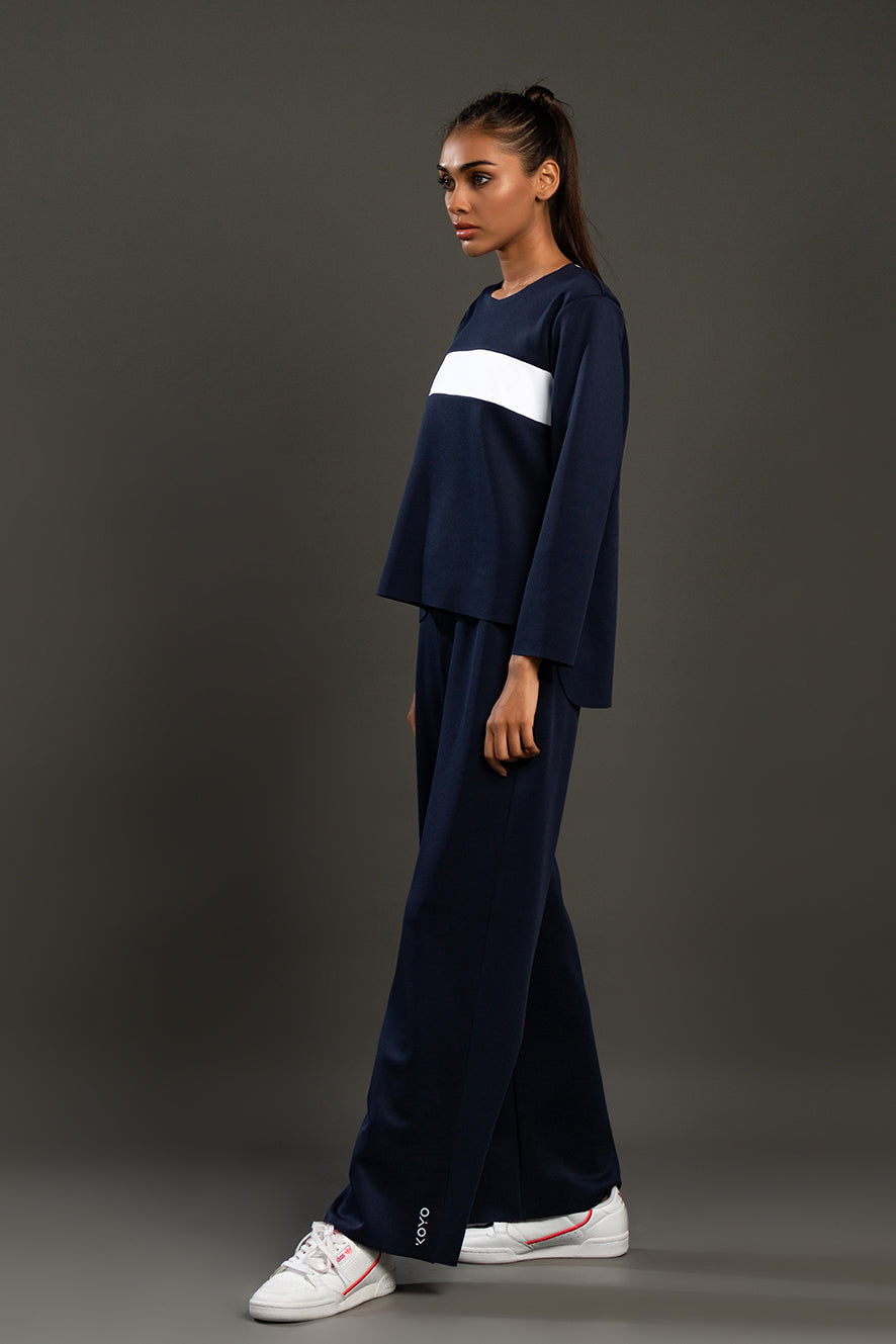 Every Wear Blue Lasercut Top