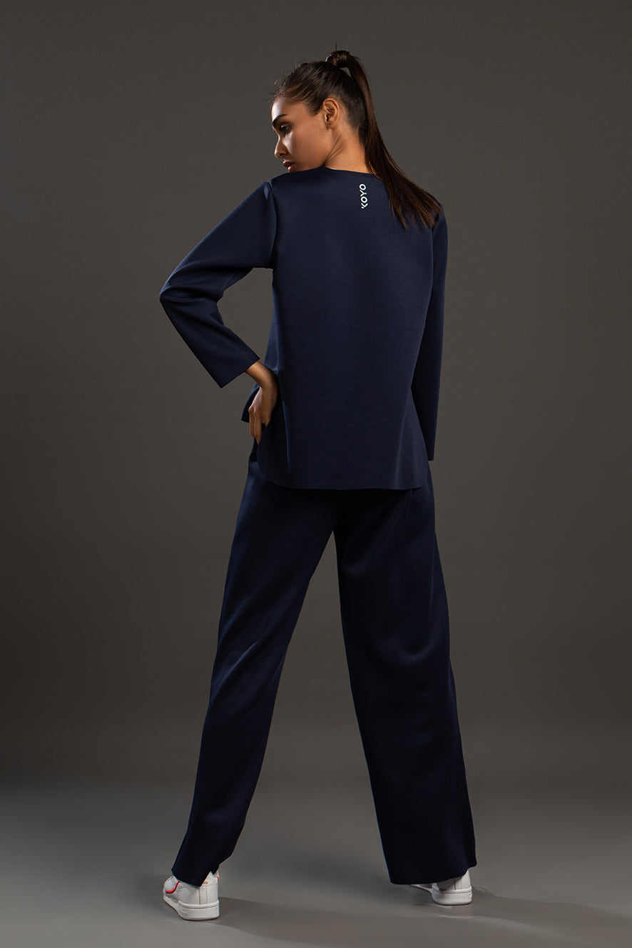 Every Wear Blue Lasercut Top